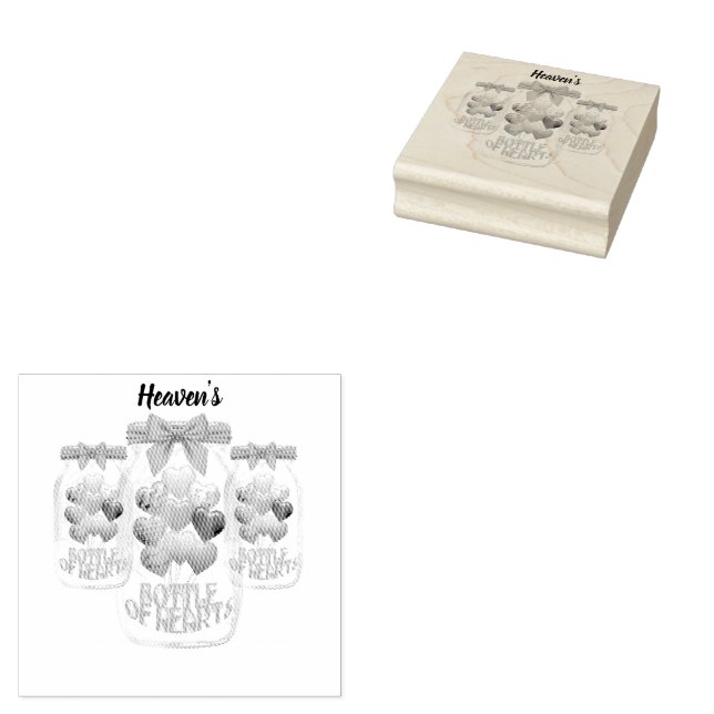 Carimbo de Borracha em Madeira Heaven's Bottle Of  (Carimbado)