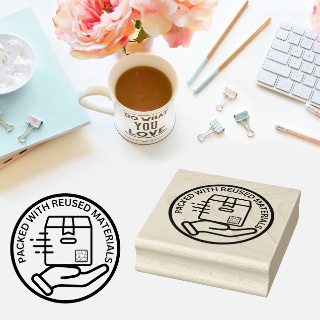 CARIMBO DE BORRACHA EMBALADOS COM MATÉRIAS REUTILIZADAS E RESPEITANTES (Criador carregado)