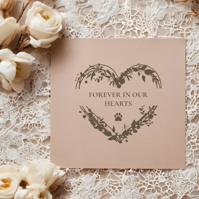 Carimbo De Borracha Emotive Wildflowers Heart Memorial Paw Condolence  (Emotive Wildflowers Heart Memorial Paw Condolence Rubber Stamp.)