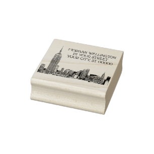 Carimbo De Borracha Enchida NYC Skyline 01