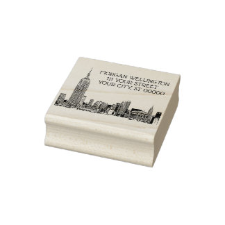 Carimbo De Borracha Enchida NYC Skyline 01