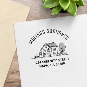 Carimbo De Borracha Endereço 4 do Arch de Ilustração de Casa Simple