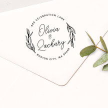 Endereço Circular de Casamento em Script Moderno