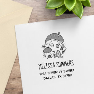 Carimbo De Borracha Endereço da Casa de Cogumelo da Fada Caprichosa