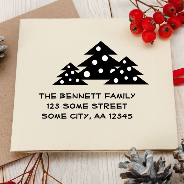 Carimbo De Borracha Endereço da família da árvore natalícia (Criador carregado)