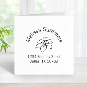 Carimbo De Borracha Endereço de Arca de Flor de Lily Exótica