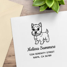 Endereço de cachorro West Highland Terrier Fofo
