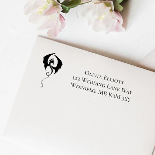 Carimbo De Borracha Endereço de Casamento do Dragão Negro