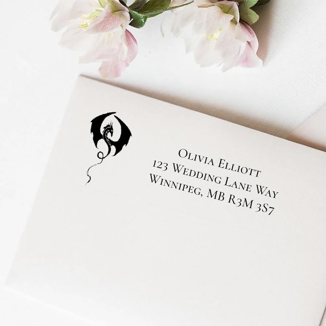 Carimbo De Borracha Endereço de Casamento do Dragão Negro (Criador carregado)