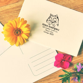 Carimbo De Borracha Endereço de devolução da boneca Cat Rag