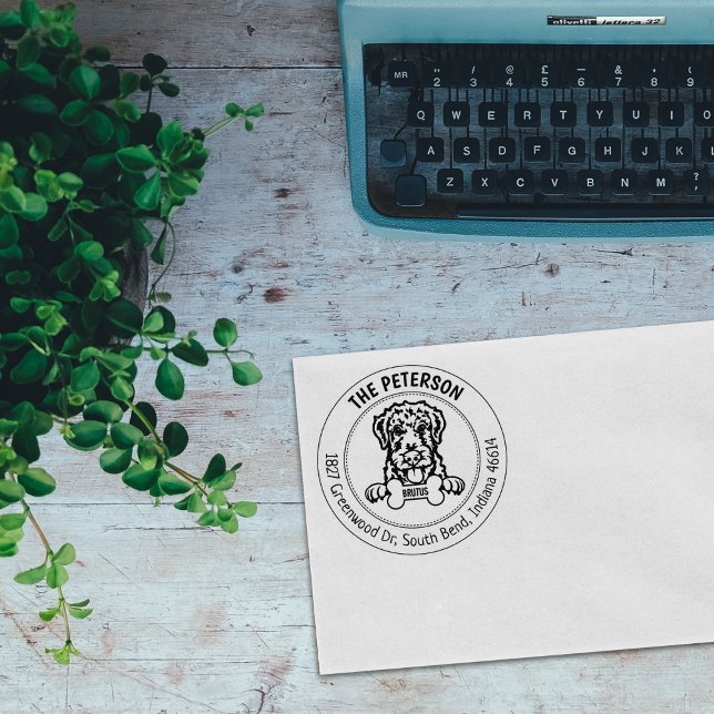 Carimbo De Borracha Endereço de devolução da família Airdale Terrier D (Criador carregado)