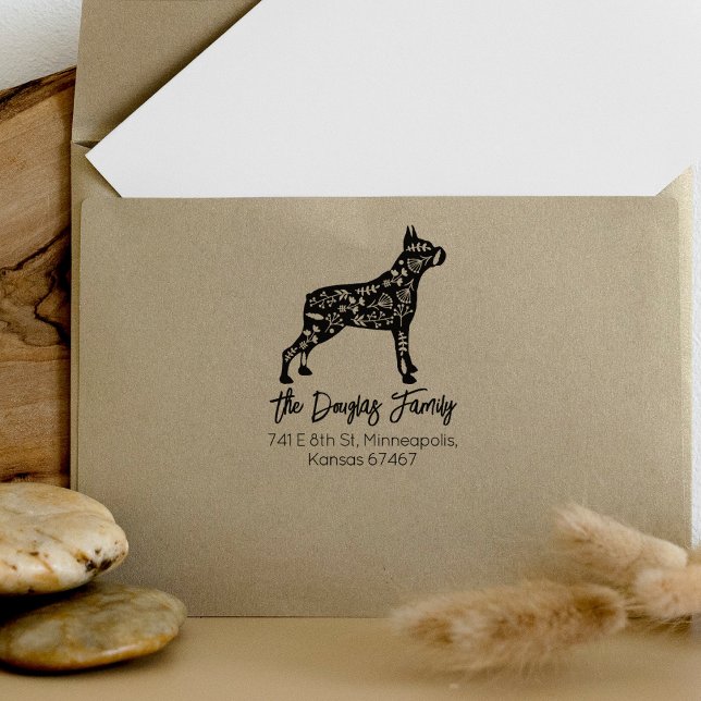 Carimbo De Borracha Endereço de devolução da família Boxer decorada (Criador carregado)