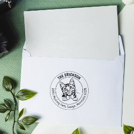 Carimbo De Borracha Endereço de devolução da família Cat Munchkin