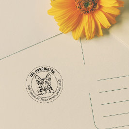 Carimbo De Borracha Endereço de devolução da família Cat Savannah