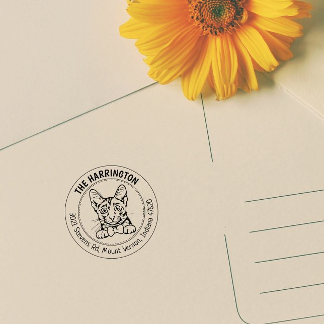 Carimbo De Borracha Endereço de devolução da família Cat Savannah (Criador carregado)