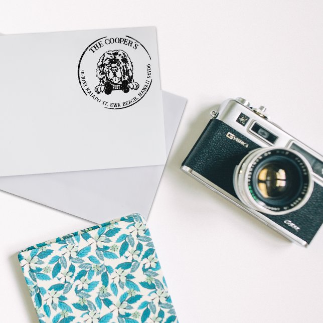 Carimbo De Borracha Endereço de devolução da família de cães da Terra  (Criador carregado)