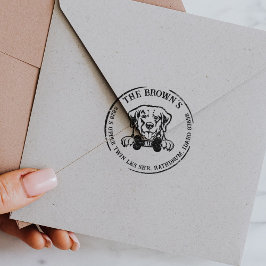 Carimbo De Borracha Endereço de devolução da família de cães do ouro R