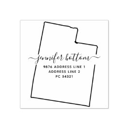 Carimbo De Borracha Endereço de devolução da família de mapas de Utah