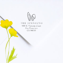 Carimbo De Borracha Endereço de devolução da família de Páscoas Bonny 