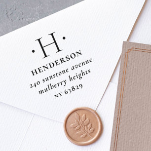 Carimbo De Borracha Endereço de devolução da família Elegante e Modern