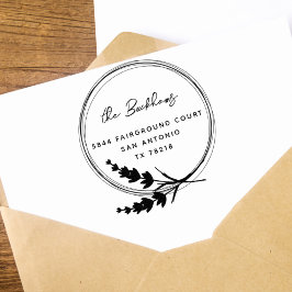 Carimbo De Borracha Endereço de devolução da família Floral Lavanda Wr