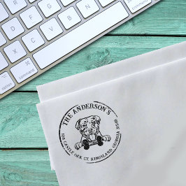 Carimbo De Borracha Endereço de devolução da família personalizada Ame