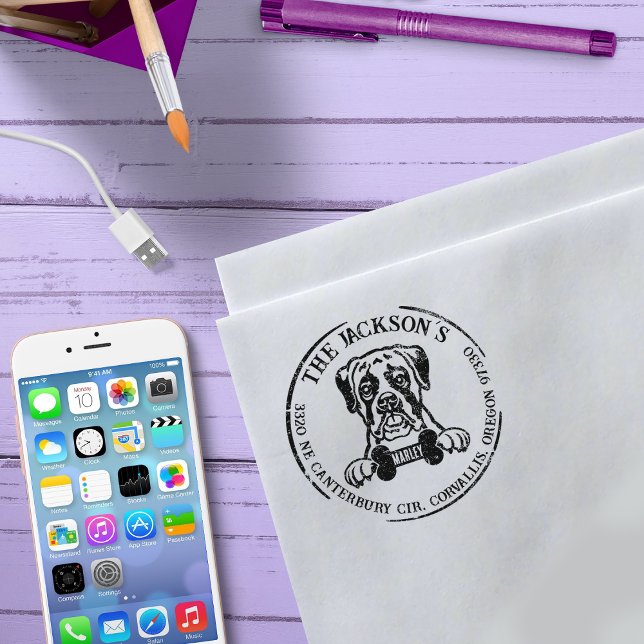 Carimbo De Borracha Endereço de devolução da família personalizada Box (Criador carregado)