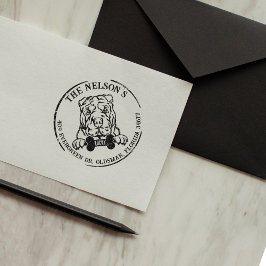 Carimbo De Borracha Endereço de devolução da família personalizada do 