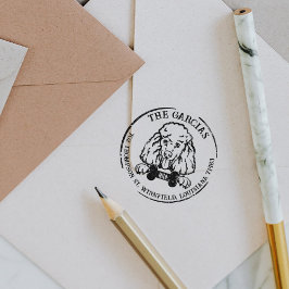 Carimbo De Borracha Endereço de devolução da família Poodle Dog