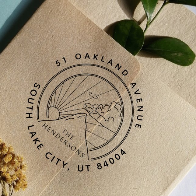 Carimbo De Borracha Endereço de devolução da família Rustic Mountain L (Criador carregado)