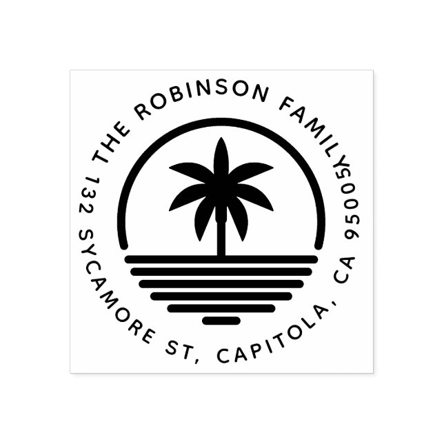 Carimbo De Borracha Endereço de devolução da família Silhouette de Árv (Impressão)