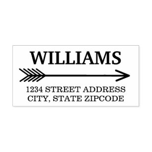 Carimbo De Borracha Endereço de devolução da seta de inicialização