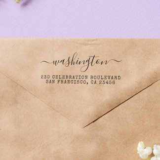 Carimbo De Borracha Endereço de devolução da Vintage Calliographic