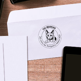 Carimbo De Borracha Endereço de devolução de azul russo