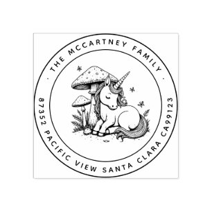 Carimbo De Borracha Endereço de devolução de Baby Unicorn Sleeping Bab