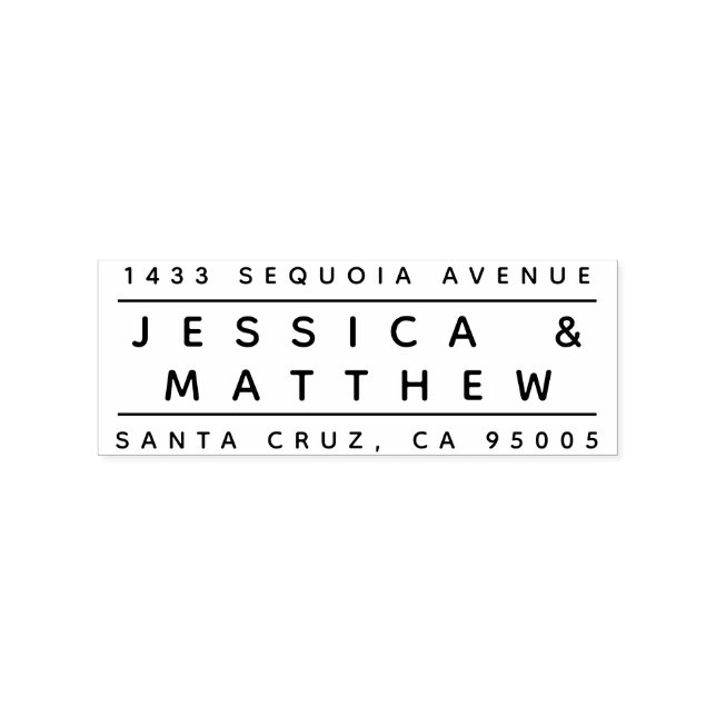 Carimbo De Borracha Endereço de devolução de Casais de inscrição minim (Impressão)