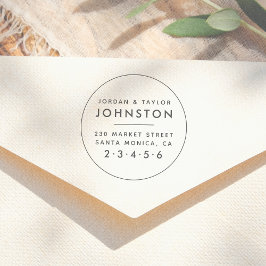 Carimbo De Borracha Endereço de Devolução de Casal Arredondado Casado 