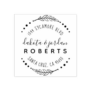 Carimbo De Borracha Endereço de devolução de Casal russo com letra de