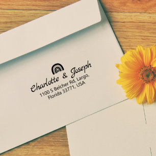 Carimbo De Borracha Endereço de devolução de casamento, Crie seu própr