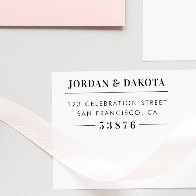 Carimbo De Borracha Endereço de Devolução de Casamento de Madeira para (Criador carregado)