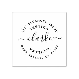 Carimbo De Borracha Endereço de Devolução de Casamento de Script Russo