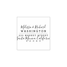 Carimbo De Borracha Endereço de Devolução de Casamento de Serif & Scri