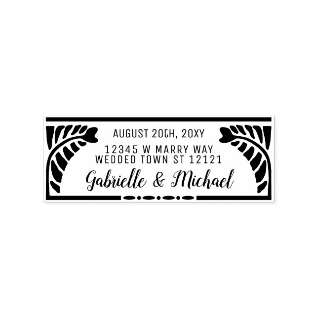 Carimbo De Borracha Endereço de Devolução de Casamento Nome do Ferns B (Impressão)