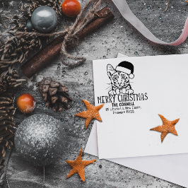 Carimbo De Borracha Endereço de devolução de Cat Savannah de Natal