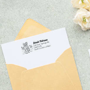 Carimbo De Borracha Endereço de devolução de cavalos simples