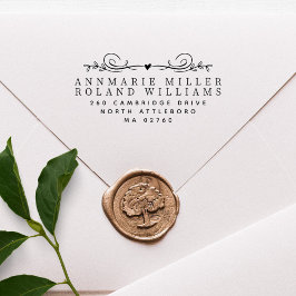 Carimbo De Borracha Endereço de devolução de dois Sobrenomes botânicos