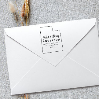 Carimbo De Borracha Endereço de Devolução de Estado de UTAH de Chic Si