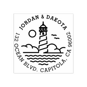 Carimbo De Borracha Endereço de Devolução de Feriado Rodado Simples