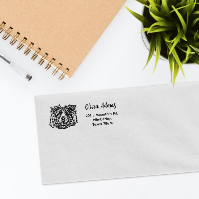 Carimbo De Borracha Endereço de devolução de foto personalizada do cão (Criador carregado)