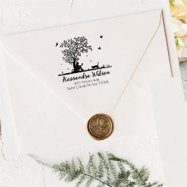 Carimbo De Borracha Endereço de Devolução de Gato Cortado